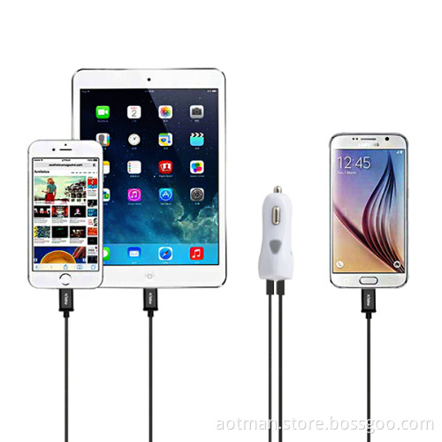 12v dc power adapter white 2 port usb car charger from Aotmanfactory